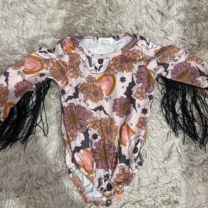 Floral and Fringe Kids One Piece